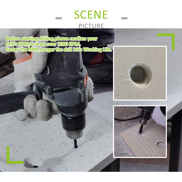 FACHLICH Diamond Quick-fit Shank Dry Drilling Core Bits for Drilling Granite Marble Tile Ceramic Masonry Dia 6/8/10/12/14mm