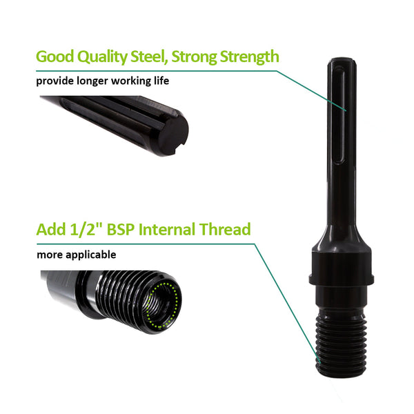 FACHLICH 1pc Adapter 1 1/4"-7 UNC to SDS Max Shank For Electric Drill Convertor 1/2" BSP Internal Thread Connector