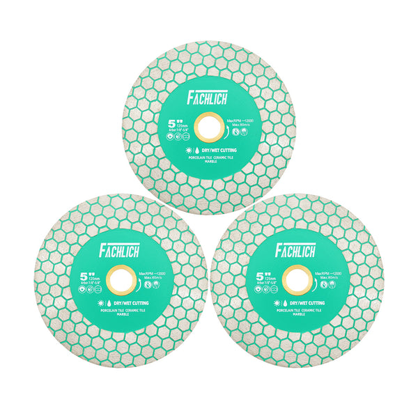 FACHLICH Hex-shape Segment Diamond Cutting Grinding Disc for Tile Granite Marble Concrete Dia 125mm
