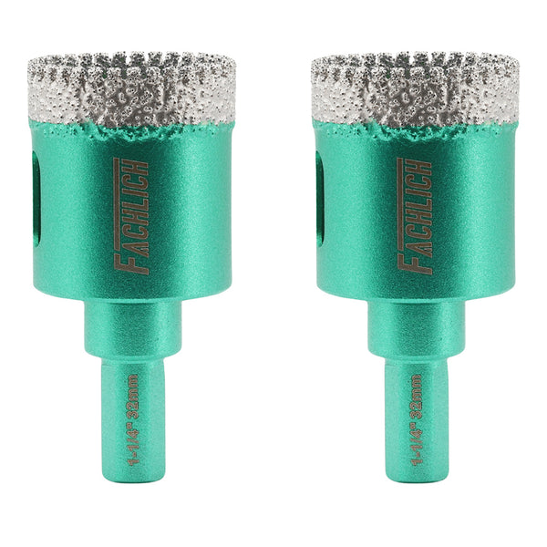 FACHLICH Diamond Drilling Core Bit 2pcs Dia 20/25/28/32/35/38/50mm Ceramic Tile Marble Granite Triangle Shank