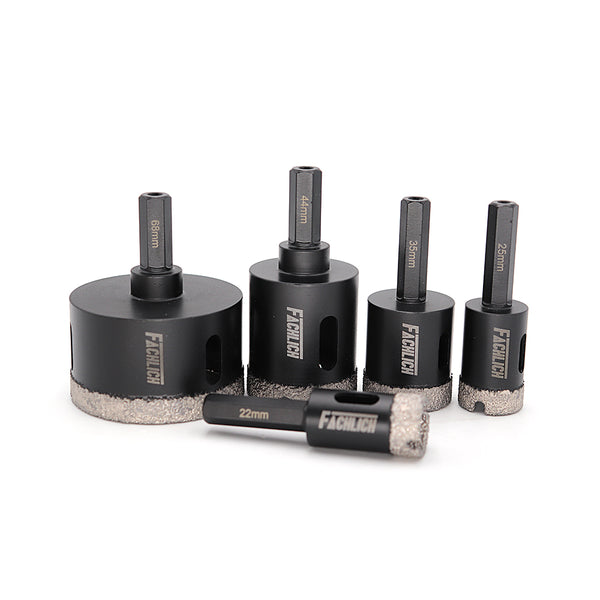 FACHLICH Hexagon Shank Dry Diamond Drill Core Bits for Tile Ceramic Granite Marble Dia 16-68mm