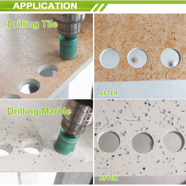 FACHLICH Diamond Core Bit 2pcs Dia 20/25mm Ceramic Tile Marble Granite Vacuum Brazed Hole Saw Quick-fit Shank