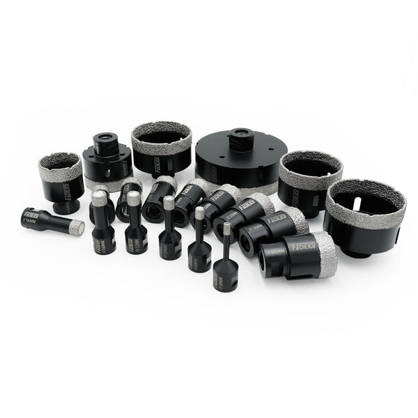 FACHLICH Vacuum Brazed Dry Diamond Drill Core Bits with M14 Thread for Ceramic Granite Marble Stone Dia 6-115mm