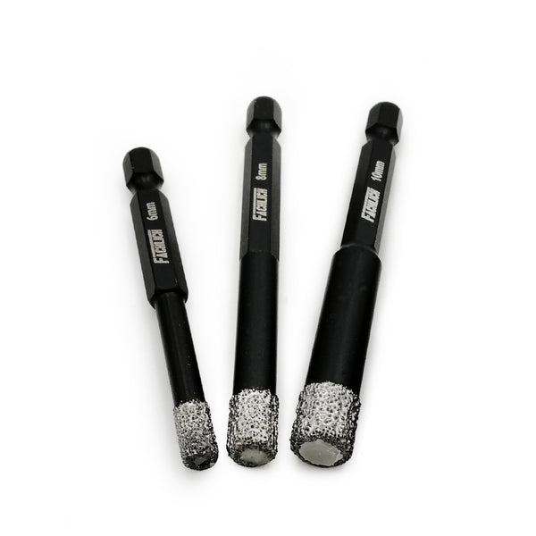 FACHLICH Diamond Quick-fit Shank Dry Drilling Core Bits for Drilling Granite Marble Tile Ceramic Masonry Dia 6/8/10/12/14mm