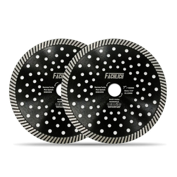 FACHLICH Hot Pressed Multi Holes Diamond Turbo Saw Blade for Hard Material Marble Granite Diameter 4''/4.5"/5"/7"/9"