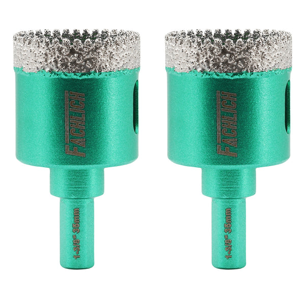 FACHLICH Diamond Drilling Core Bit 2pcs Dia 20/25/28/32/35/38/50mm Ceramic Tile Marble Granite Triangle Shank