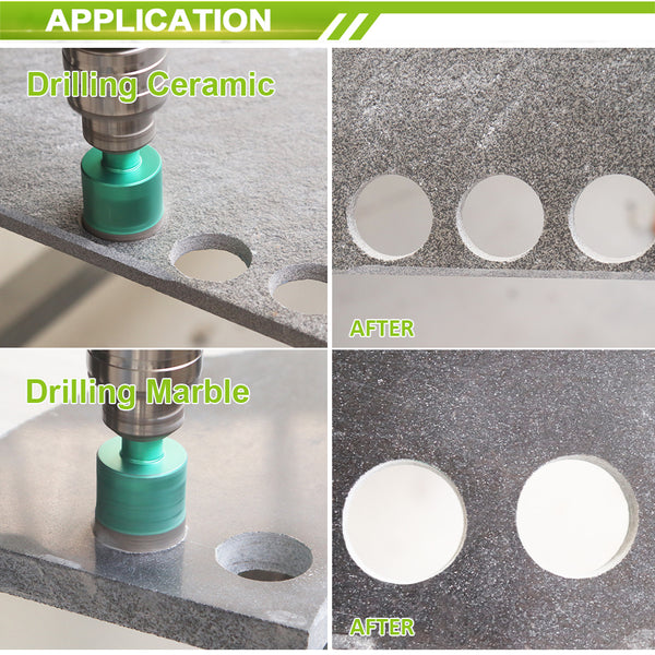 FACHLICH Diamond Drilling Core Bit 2pcs Dia 20/25/28/32/35/38/50mm Ceramic Tile Marble Granite Triangle Shank