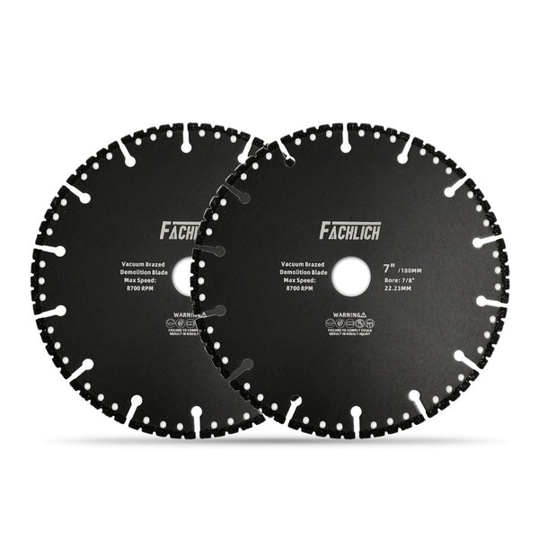 FACHLICH Vacuum Brazed Diamond Blade for All Purpose for Granite,Marble, Aluminum,Auto Body Panels,Cast Iron,Copper Pipe Dia 4.5''/5''/7''/9''