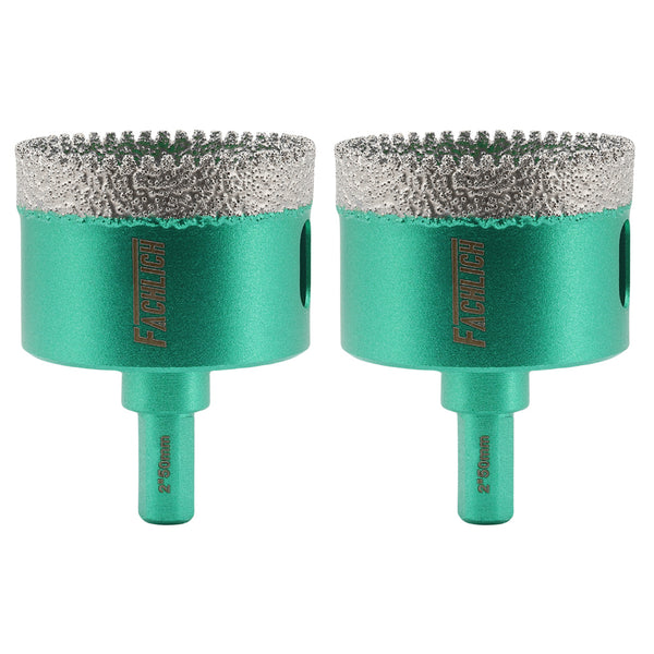 FACHLICH Diamond Drilling Core Bit 2pcs Dia 20/25/28/32/35/38/50mm Ceramic Tile Marble Granite Triangle Shank