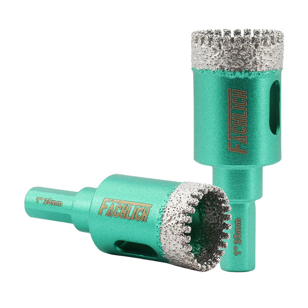 FACHLICH Diamond Drilling Core Bit 2pcs Dia 20/25/28/32/35/38/50mm Ceramic Tile Marble Granite Triangle Shank