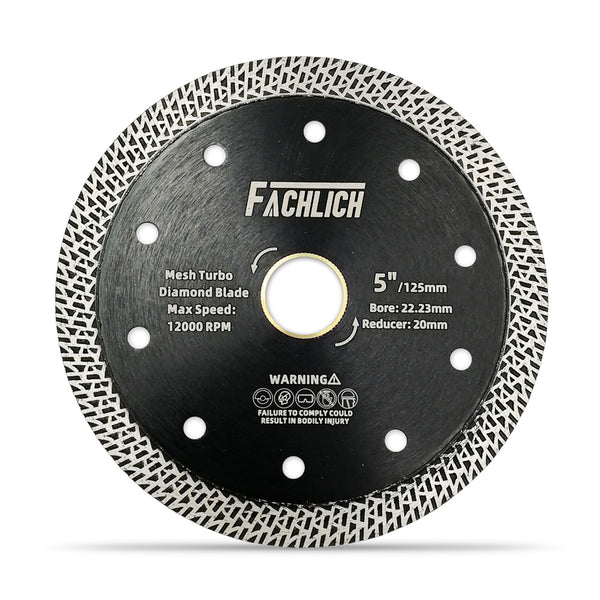 FACHLICH Mesh Turbo Diamond Saw Blade for Cutting Ceramic Tile Granite Marble Brick Dia 4''/4.5''/5''/7''/9''