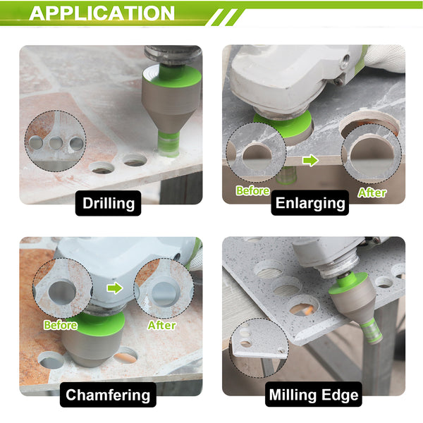 FACHLICH Diamond Drilling Chamfering Milling Bit 1pc/2pcs 10-35mm and 20-50mm Drilling Enlarging Beveling Exist Hole for Ceramic 
Granite Marble