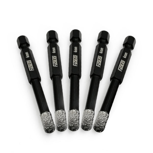 FACHLICH Diamond Quick-fit Shank Dry Drilling Core Bits for Drilling Granite Marble Tile Ceramic Masonry Dia 6/8/10/12/14mm