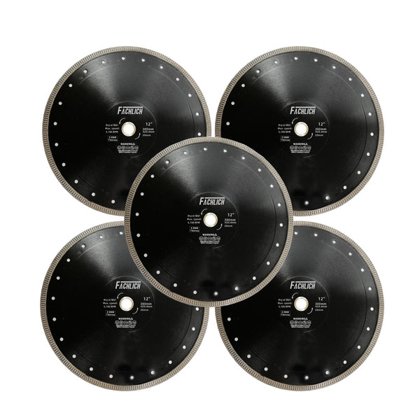 FACHLICH X Mesh Turbo Diamond Saw Blade for Cutting Porcelain Marble Tile Ceramic Dia 4''/4.5''/5''/7''/8''/9''/10''/12''