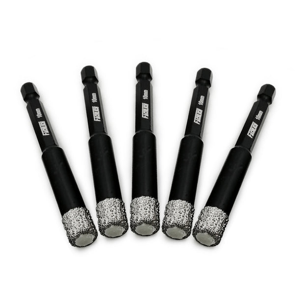 FACHLICH Diamond Quick-fit Shank Dry Drilling Core Bits for Drilling Granite Marble Tile Ceramic Masonry Dia 6/8/10/12/14mm