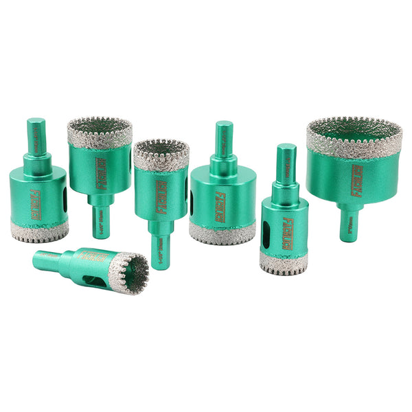 FACHLICH Diamond Drilling Core Bit 2pcs Dia 20/25/28/32/35/38/50mm Ceramic Tile Marble Granite Triangle Shank