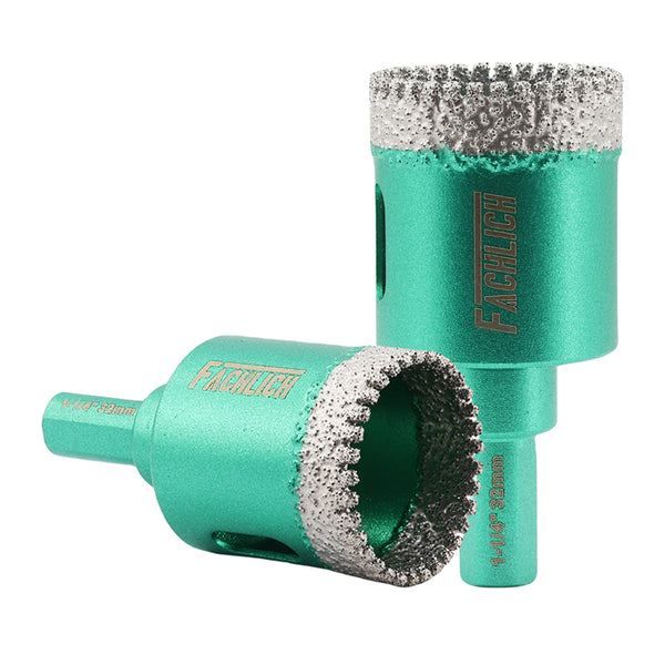 FACHLICH Diamond Drilling Core Bit 2pcs Dia 20/25/28/32/35/38/50mm Ceramic Tile Marble Granite Triangle Shank