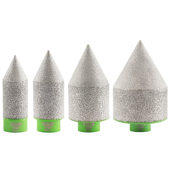 FACHLICH Diamond Chamfering Milling Finger Bits Vacuum Brazed 1pc Dia 20/25/35/50mm Polishing Marble Granite Ceramic porcelain Tile Angle Grinder M14 Thread