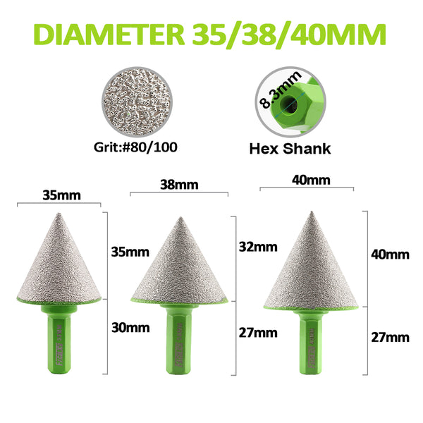 FACHLICH Diamond Chamfer Bit 1/2pcs 20/25/30/35/38/40/45/50mm Ceramic Tile Marble Granite Hexagonal Shank