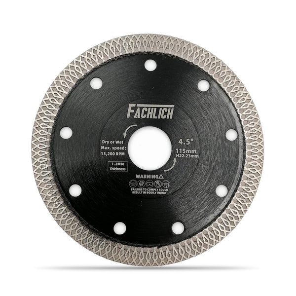 FACHLICH X Mesh Turbo Diamond Saw Blade for Cutting Porcelain Marble Tile Ceramic Dia 4''/4.5''/5''/7''/8''/9''/10''/12''