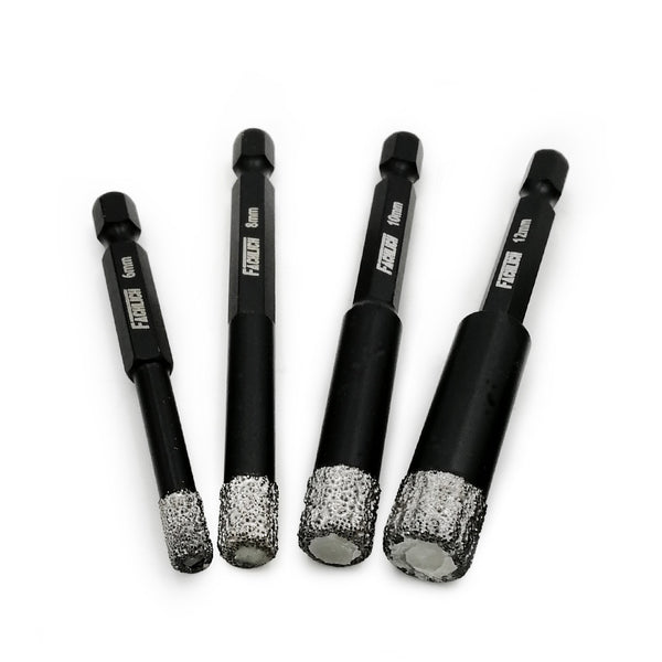 FACHLICH Diamond Quick-fit Shank Dry Drilling Core Bits for Drilling Granite Marble Tile Ceramic Masonry Dia 6/8/10/12/14mm