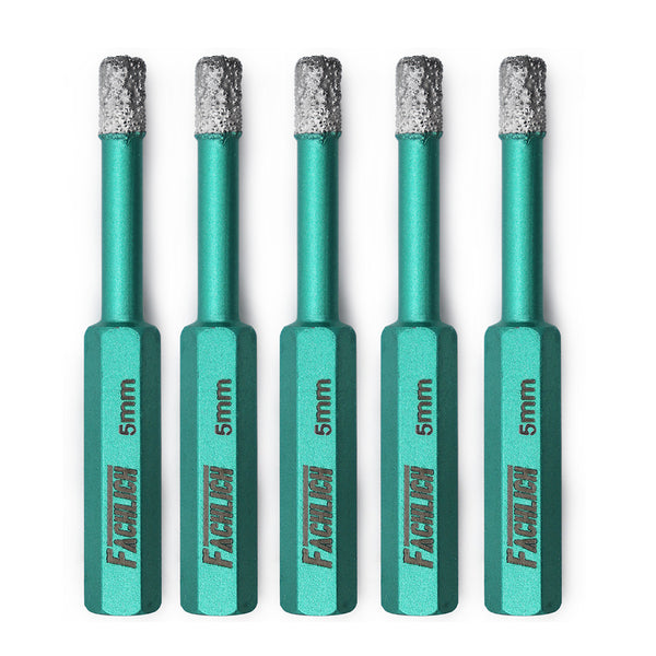 FACHLICH Diamond Hexagon Shank Drilling Core Bits for Tile Porcelain Ceramic Marble Dia 5/6/8/10/12/14 mm