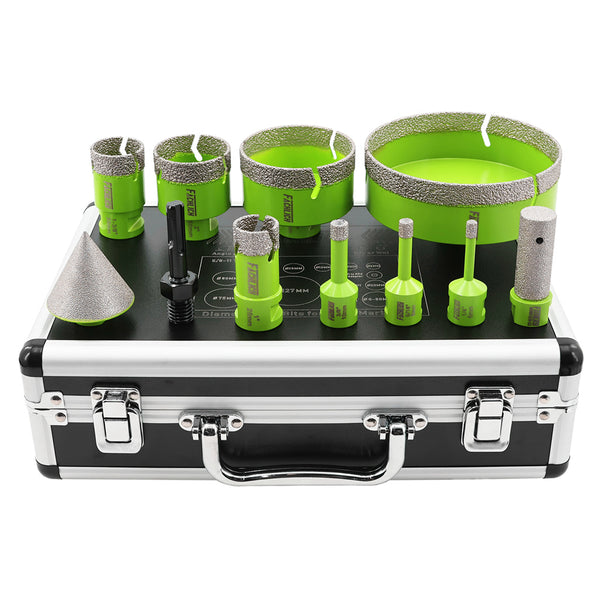 FACHLICH Diamond Drilling Milling Bit 11pcs/set 6-127mm Core Bit+20mm Milling Bit+2"Chamfer+Adapter Ceramic Tile Granite Hole Saw 5/8-11