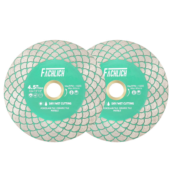 FACHLICH Diamond Cutting Grinding Disc 1/2/3/5pcs Dia 115/125mm Porcelain Tile Marble Double Sided Fan-shaped Saw Blades