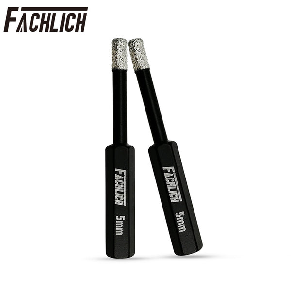 FACHLICH Diamond Dry Drilling Core Bits with Hexagon Shank for Drilling Granite Marble Tile Porcelain Dia 5/6/8/10/12/14mm