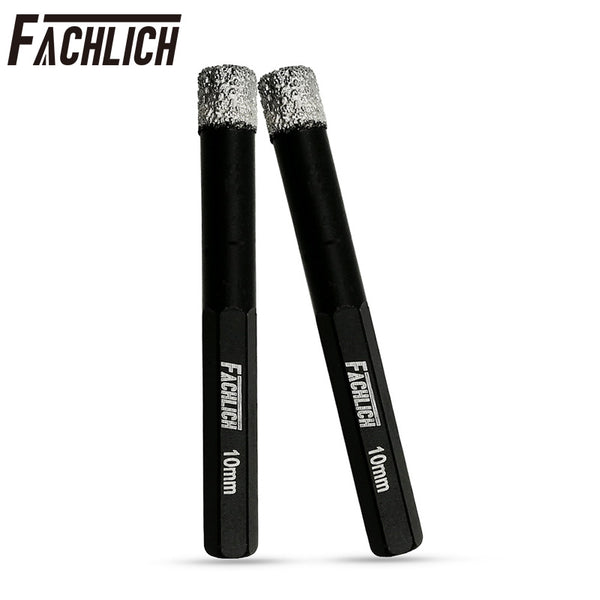 FACHLICH Diamond Dry Drilling Core Bits with Hexagon Shank for Drilling Granite Marble Tile Porcelain Dia 5/6/8/10/12/14mm