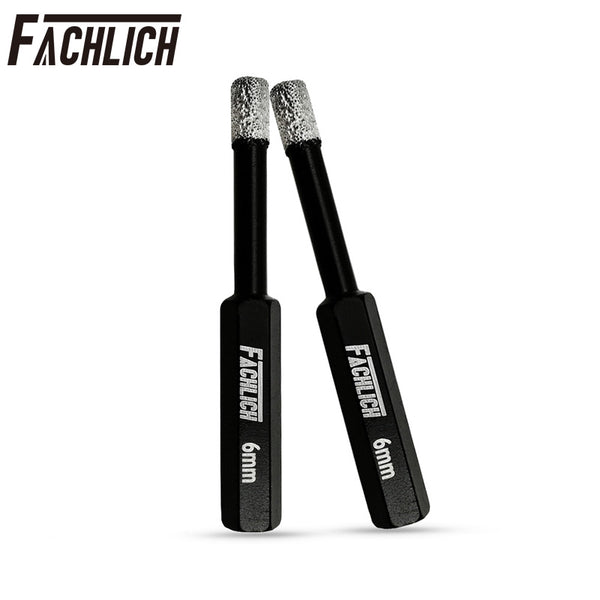 FACHLICH Diamond Dry Drilling Core Bits with Hexagon Shank for Drilling Granite Marble Tile Porcelain Dia 5/6/8/10/12/14mm