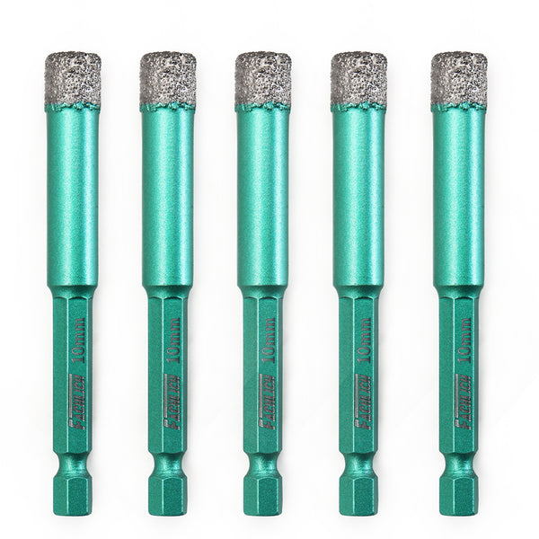 FACHLICH Quick-Fit Shank Diamond Dry Drilling Bits for Granite Marble Tile Ceramic Dia 6/8/10/12/14mm