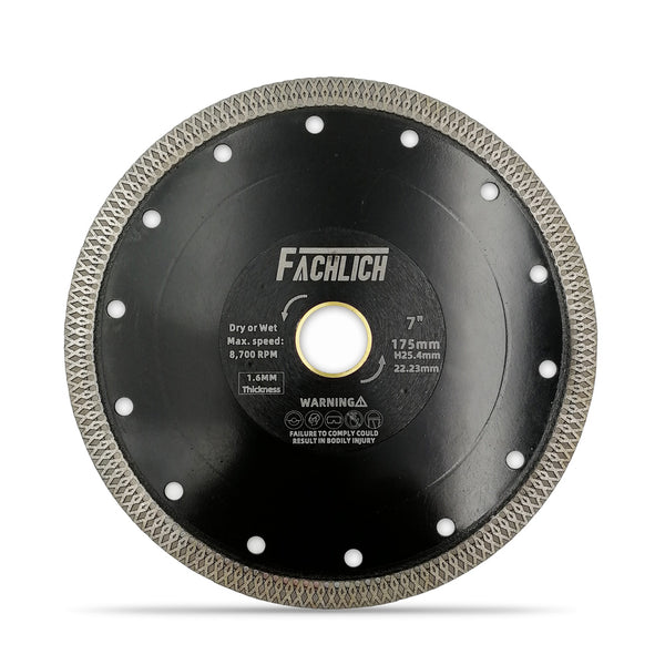 FACHLICH X Mesh Turbo Diamond Saw Blade for Cutting Porcelain Marble Tile Ceramic Dia 4''/4.5''/5''/7''/8''/9''/10''/12''