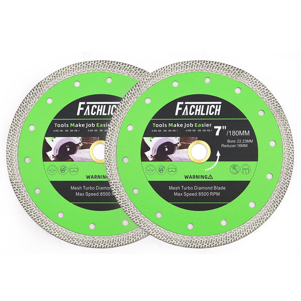 FACHLICH Diamond Mesh Turbo Rim Segment Saw Blade for Cutting Marble Granite Stone Dia 4''/4.5''/5''/7''/9''