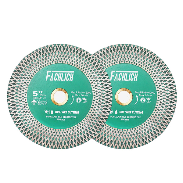 FACHLICH X Mesh Diamond Double Sided Cutting and Grinding Disc for Marble Ceramic Tile Porcelain Dia 105/115/125mm