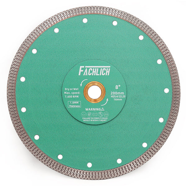 FACHLICH X Mesh Turbo Diamond Cutting Disc for Porcelain Marble Tile Ceramic Dia 4"/4.5''/5''/7''/8''/9''/10''/12''/14''