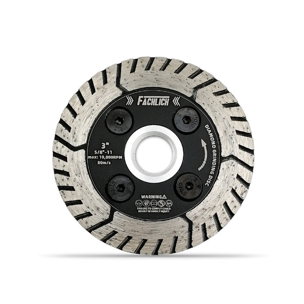 FACHLICH Diamond Dual Cutting Disc with 5/8-11 or M14 Thread for Cutting Granite Marble Concrete Brick Dia 3"/4.5"/5"