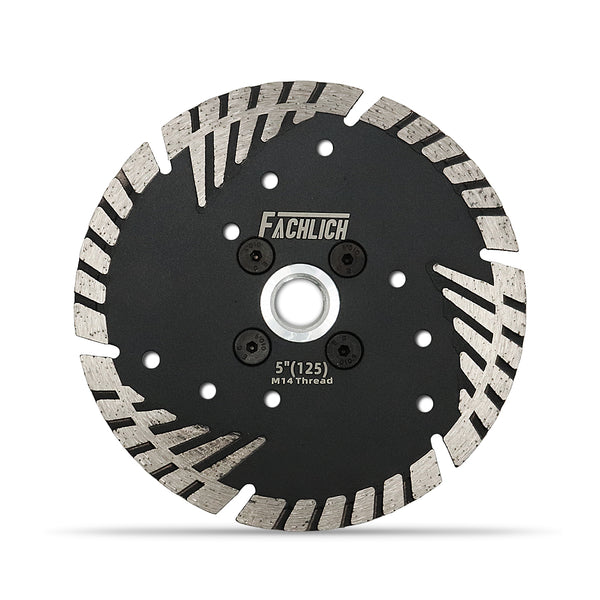 FACHLICH Diamond Saw Blades with Slant Protection Teeth for Cutting Ceramic Tile Granite Marble Brick Masonry Dia 4"/4.5"/5"/7"/9" with 5/8-11 or M14 Thread