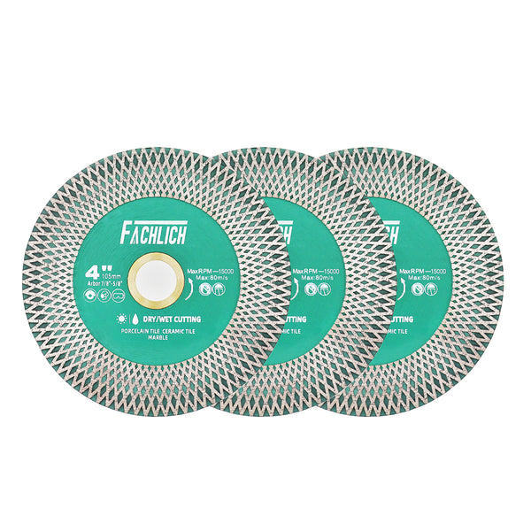 FACHLICH X Mesh Diamond Double Sided Cutting and Grinding Disc for Marble Ceramic Tile Porcelain Dia 105/115/125mm