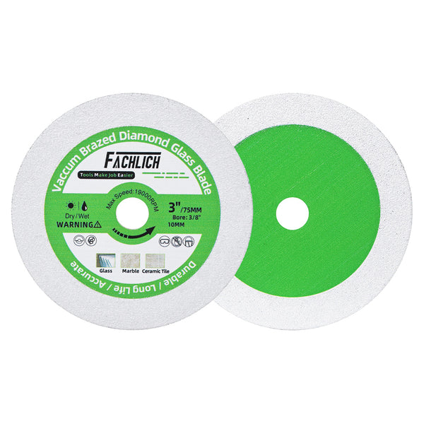 FACHLICH Diamond Cutting Grinding Disc Dia 3"/4"/4.5"/5" for Glass Tile Marble Jade Crystal Wine Bottle Saw Blade