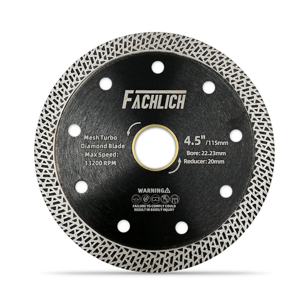 FACHLICH Mesh Turbo Diamond Saw Blade for Cutting Ceramic Tile Granite Marble Brick Dia 4''/4.5''/5''/7''/9''