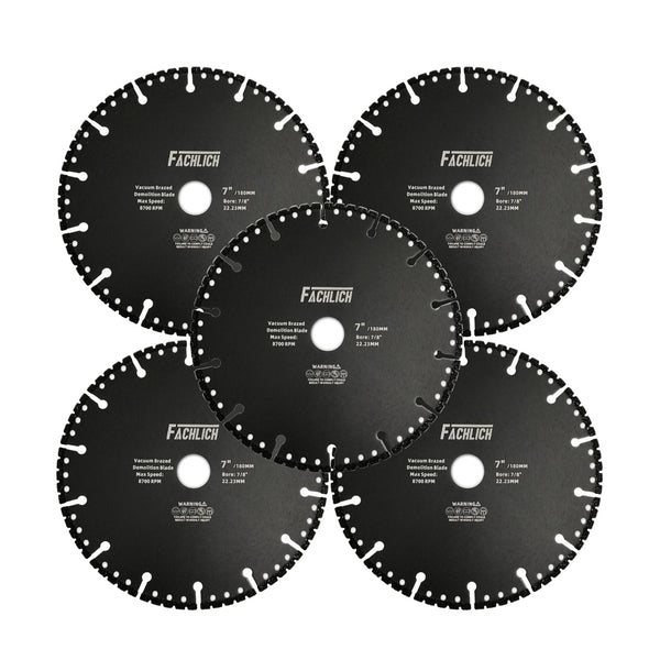 FACHLICH Vacuum Brazed Diamond Blade for All Purpose for Granite,Marble, Aluminum,Auto Body Panels,Cast Iron,Copper Pipe Dia 4.5''/5''/7''/9''