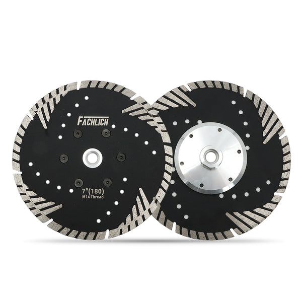 FACHLICH Diamond Saw Blades with Slant Protection Teeth for Cutting Ceramic Tile Granite Marble Brick Masonry Dia 4"/4.5"/5"/7"/9" with 5/8-11 or M14 Thread