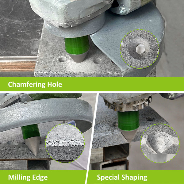 FACHLICH  Diamond Chamfer Milling bits Vacuum Brazed 1 or 2pcs Dia 20/35/50/82mm Enlarging Polishing Holes Angle Grinder  Ceramic Porcelain Tile Marble Granite  M14 Thread