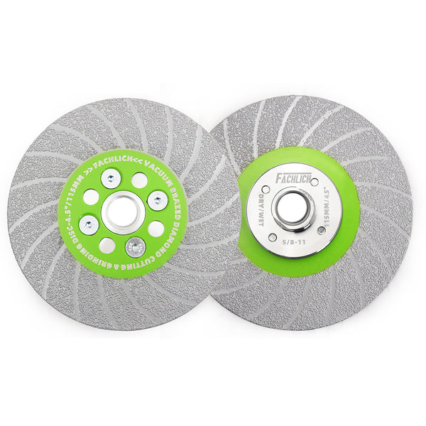 FACHLICH Diamond Double Sided Turbo Cutting Disc Grinding Wheel with 5/8-11 or M14 Thread for Tile Concrete Granite Marble Dia 100/115/125mm