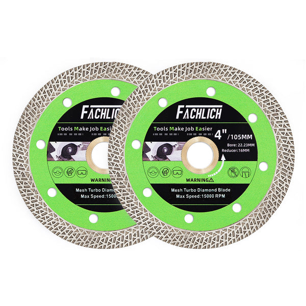 FACHLICH Diamond Mesh Turbo Rim Segment Saw Blade for Cutting Marble Granite Stone Dia 4''/4.5''/5''/7''/9''