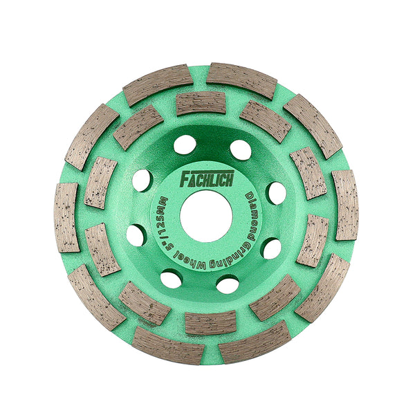 FACHLICH Diamond Double Row Grinding Cup Wheel for Concrete Marble Ceramic Tile Dia 4''/4.5''/5''/7''