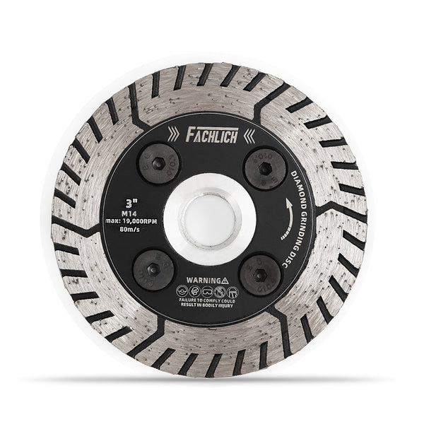 FACHLICH Diamond Dual Cutting Disc with 5/8-11 or M14 Thread for Cutting Granite Marble Concrete Brick Dia 3"/4.5"/5"