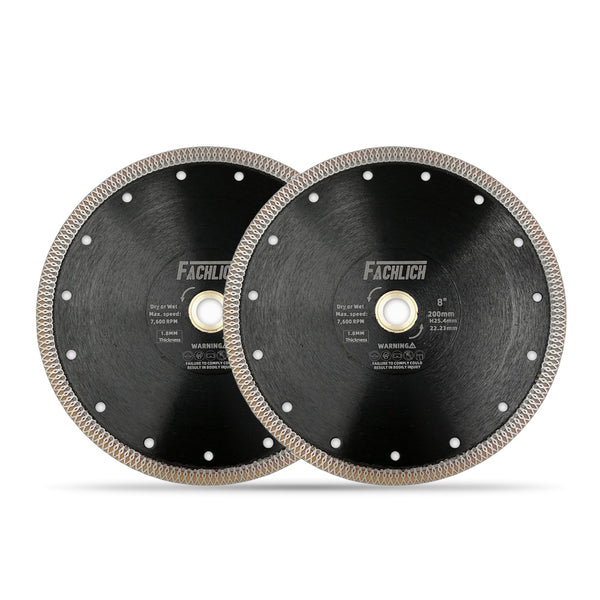 FACHLICH X Mesh Turbo Diamond Saw Blade for Cutting Porcelain Marble Tile Ceramic Dia 4''/4.5''/5''/7''/8''/9''/10''/12''