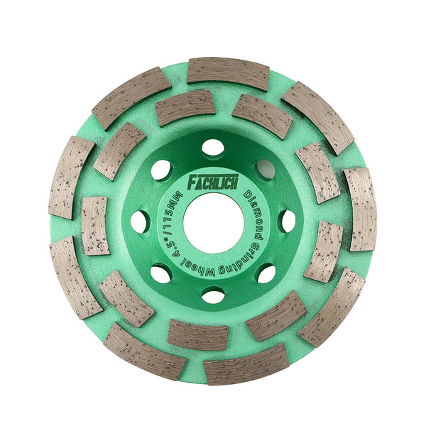 FACHLICH Diamond Double Row Grinding Cup Wheel for Concrete Marble Ceramic Tile Dia 4''/4.5''/5''/7''